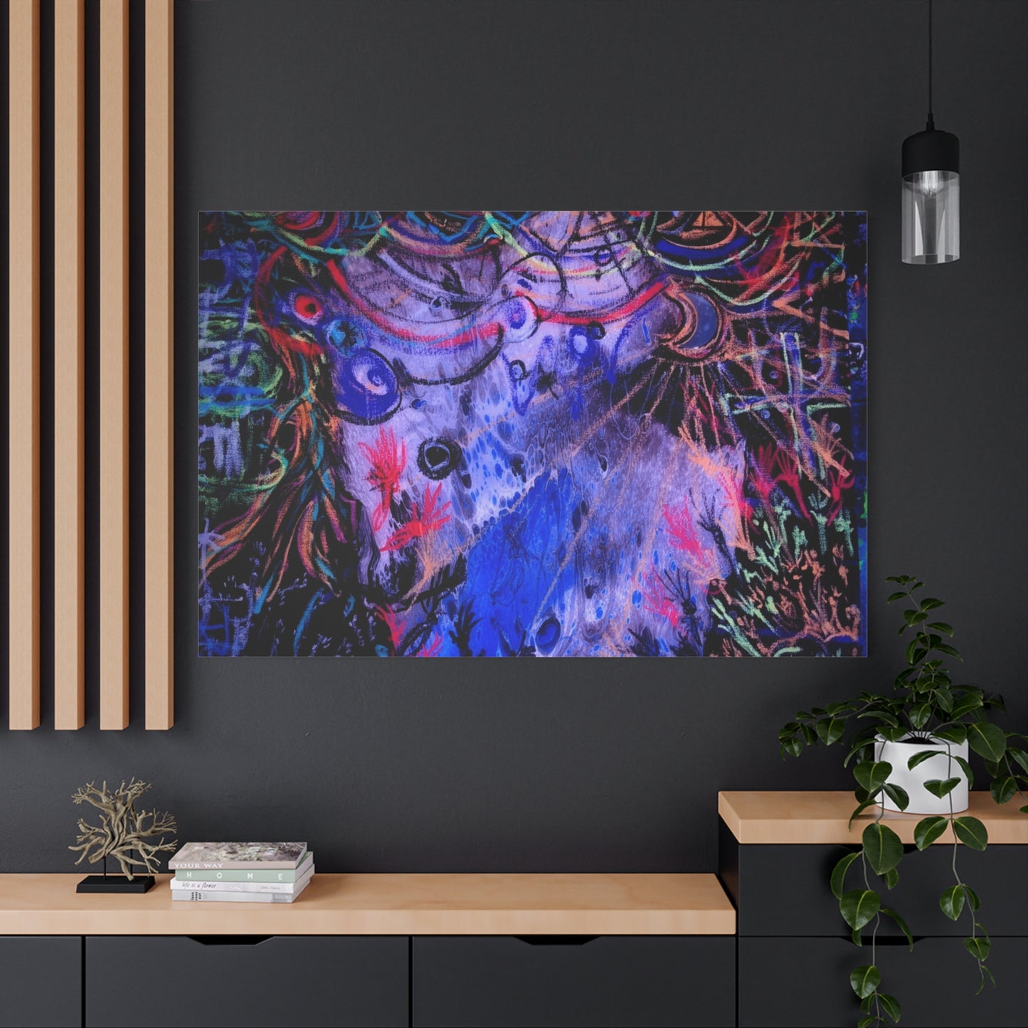 soul_extractions - Abstract Neon Canvas Art - Vibrant Psychedelic Wall Decor