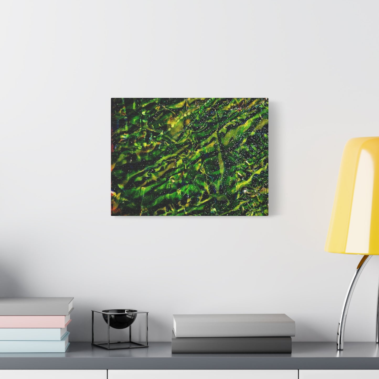 Confessions - Abstract Green Texture Canvas - Matte Stretched Wall Art