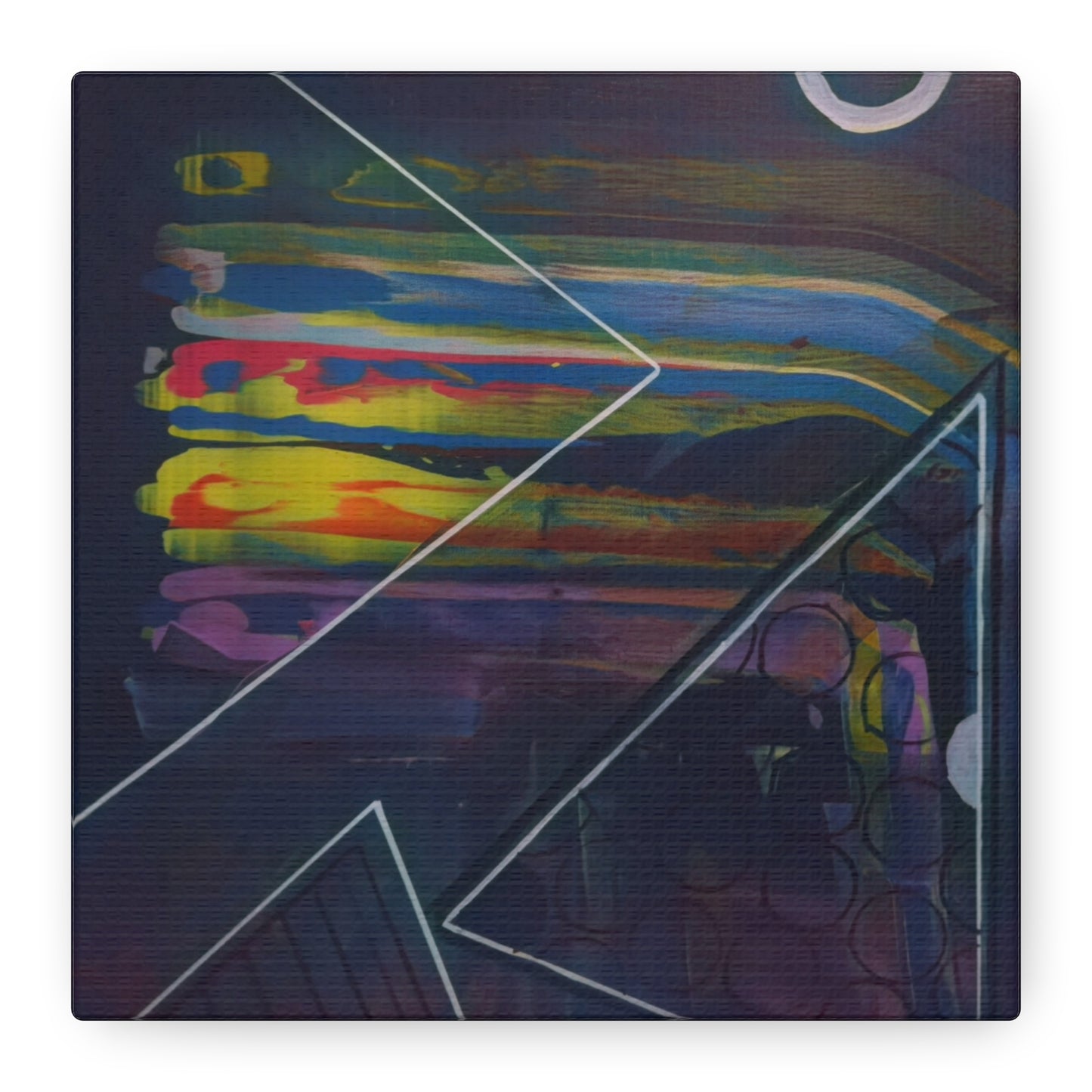 Abstract Geometric Canvas Art - 2025 astronomy – Colorful Drip Triangle Stretched Canvas