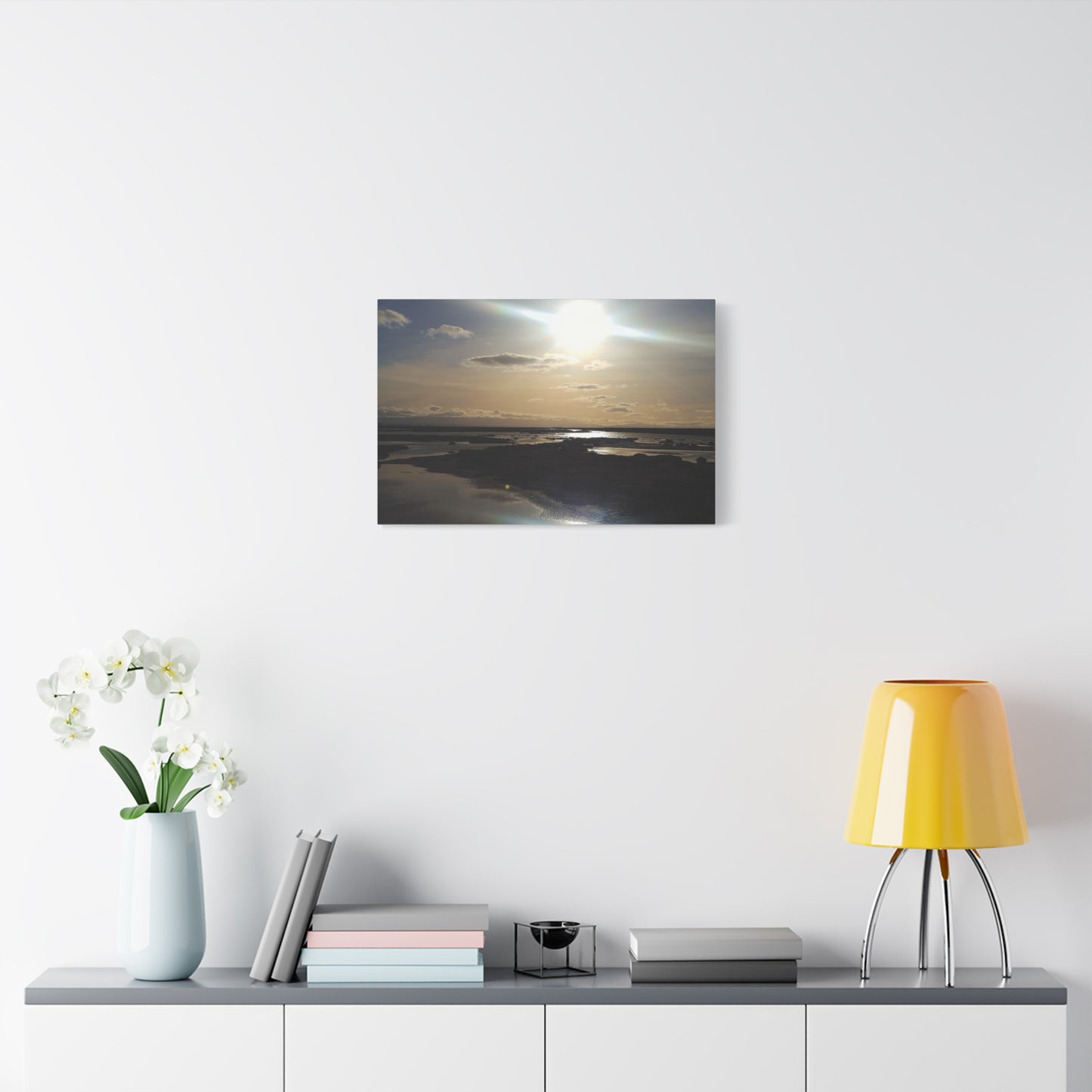 Sunlit Coastal Reflection (don edwards preserve)Canvas Print — Matte Stretched Wall Art