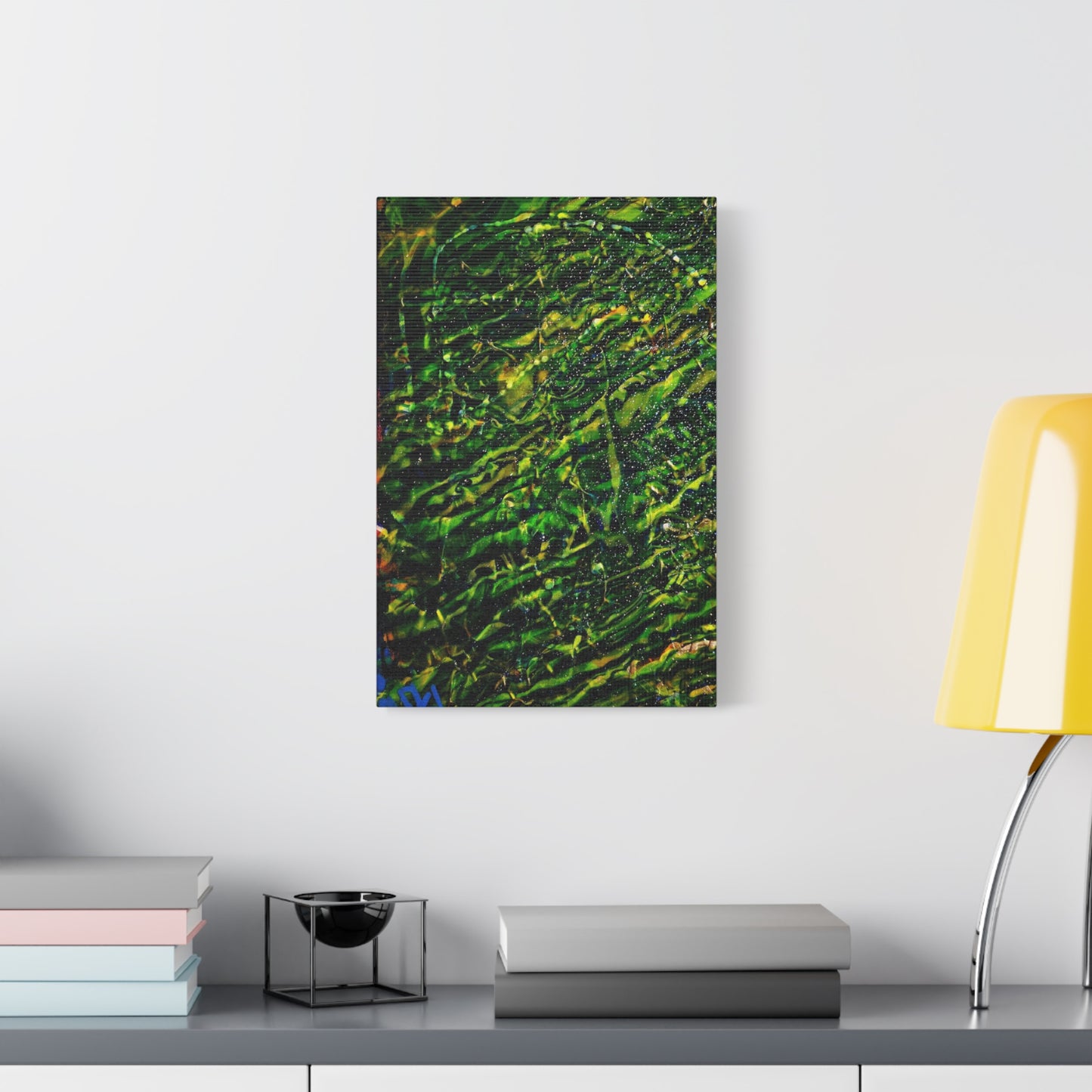 Confessions - Abstract Green Texture Canvas - Matte Stretched Wall Art