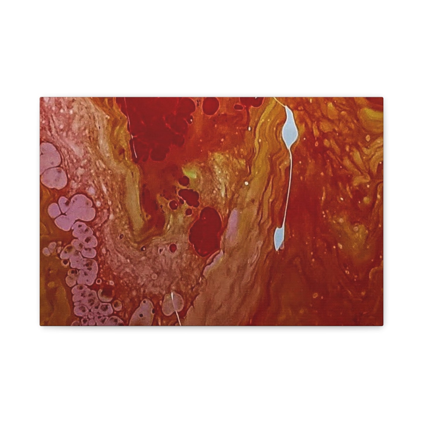 Abstract Red Fluid Art Canvas Print — Matte Stretched Wall Art