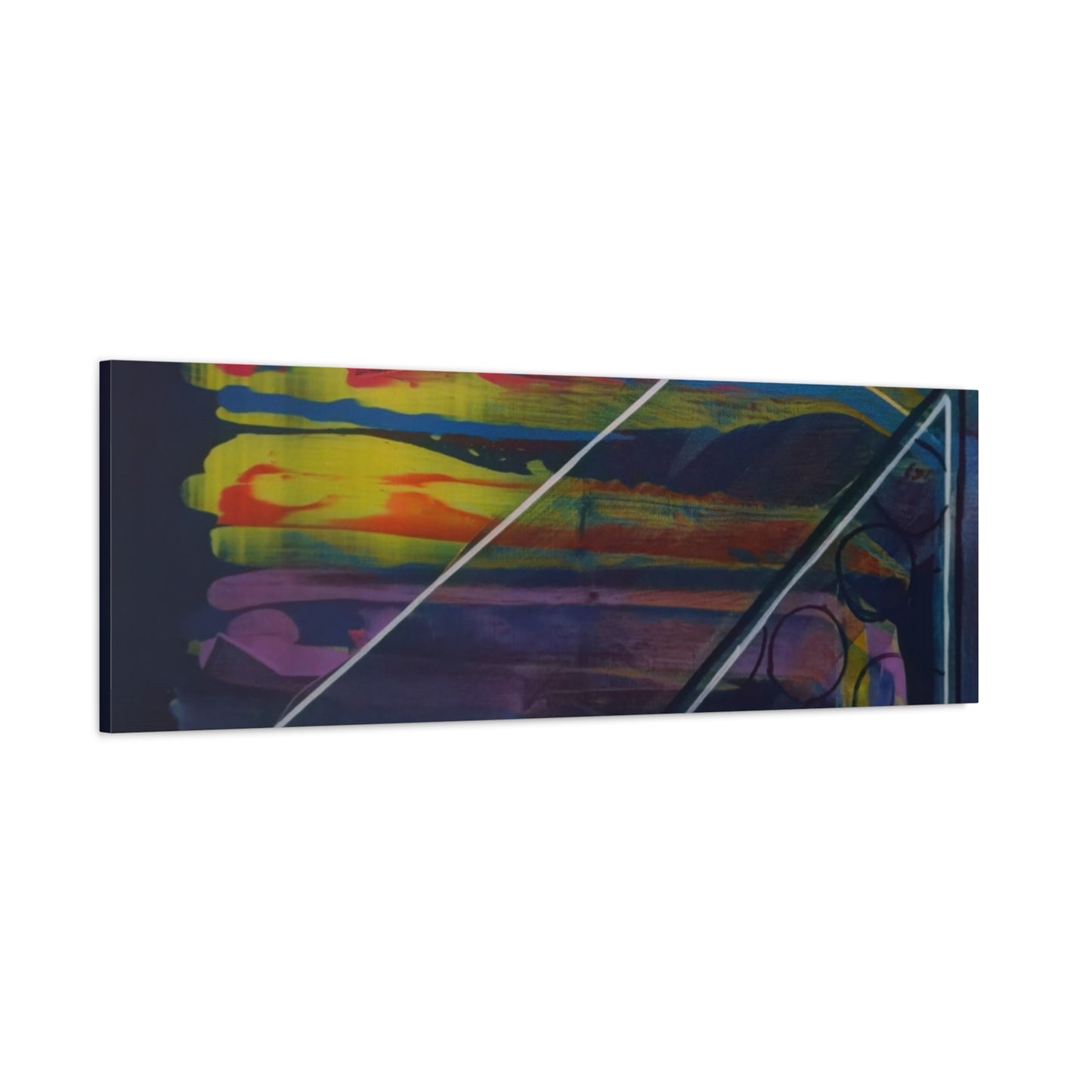Abstract Geometric Canvas Art - 2025 astronomy – Colorful Drip Triangle Stretched Canvas