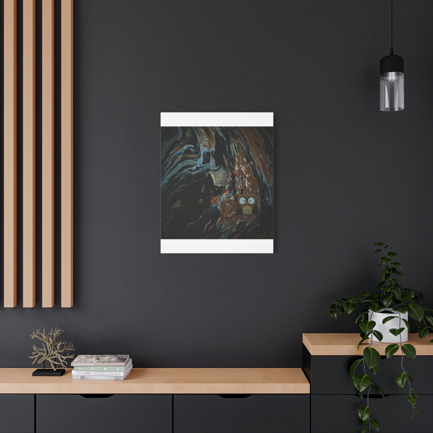 Abstract Swirl Owl Matte Canvas Print