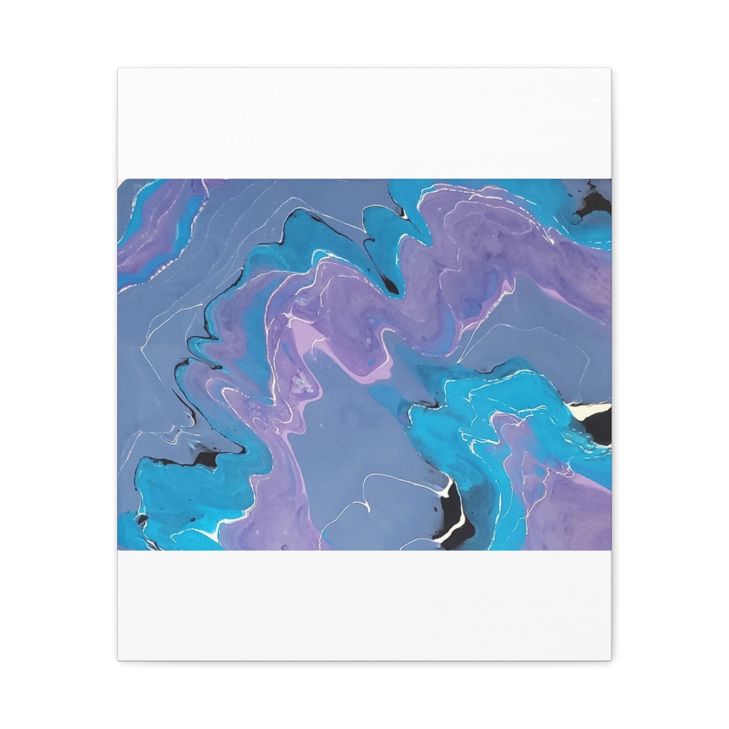 Abstract Blue & Purple Fluid Art Canvas - Matte Stretched Wall Art