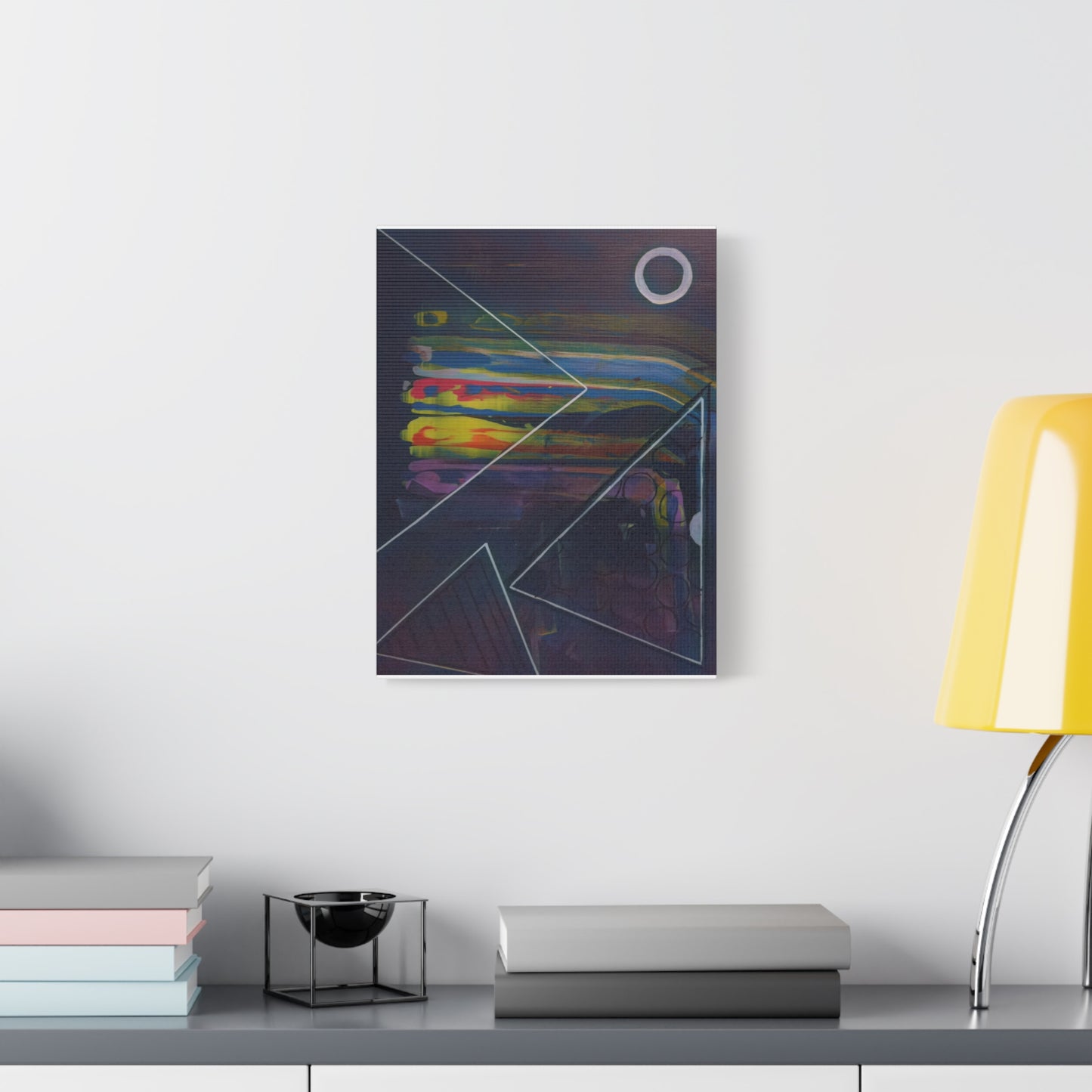 Abstract Geometric Canvas Art - 2025 astronomy – Colorful Drip Triangle Stretched Canvas