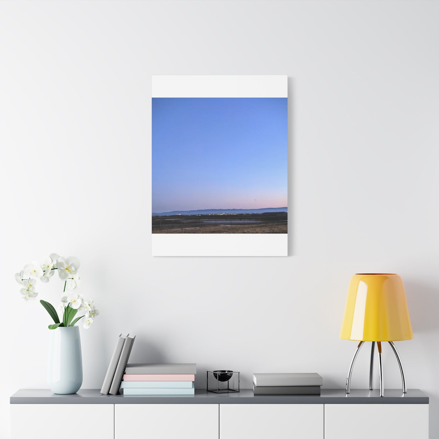 Serene Blue Horizon Matte Canvas Print — Stretched Wall Art