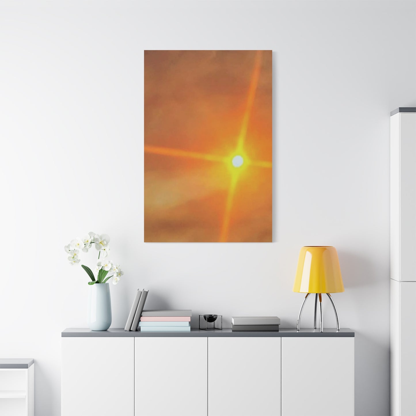 Sunburst Sunset Canvas Print — Warm Abstract Wall Art