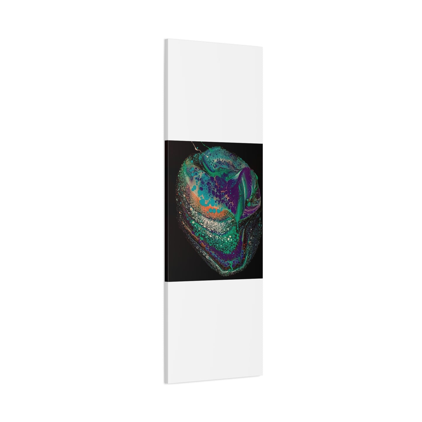 Abstract Fluid Art Canvas Print — Teal, Purple & Gold Swirl Matte Stretched Wall Art