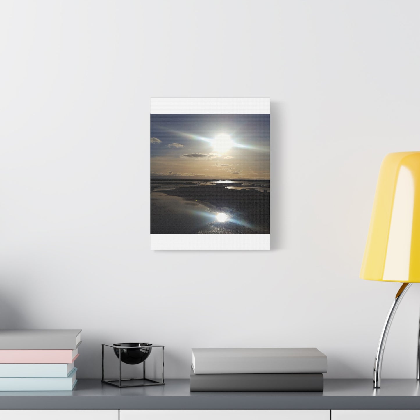 Sunlit Coastal Reflection (don edwards preserve)Canvas Print — Matte Stretched Wall Art