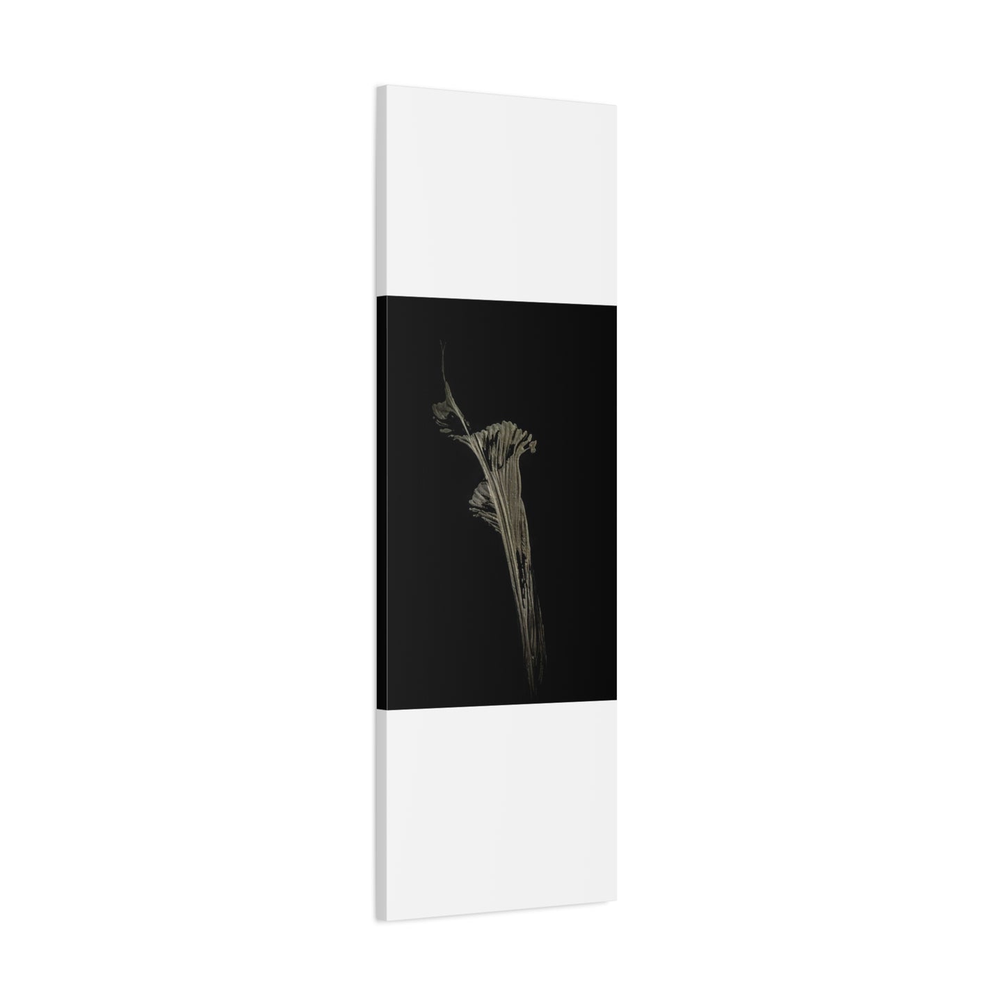 Calla Lilly - Minimalist Botanical Canvas Print — Monochrome Flower Art on Black Matte