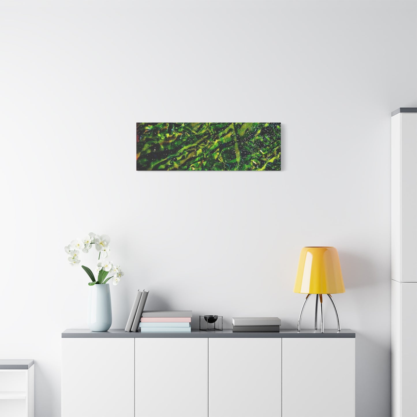 Confessions - Abstract Green Texture Canvas - Matte Stretched Wall Art