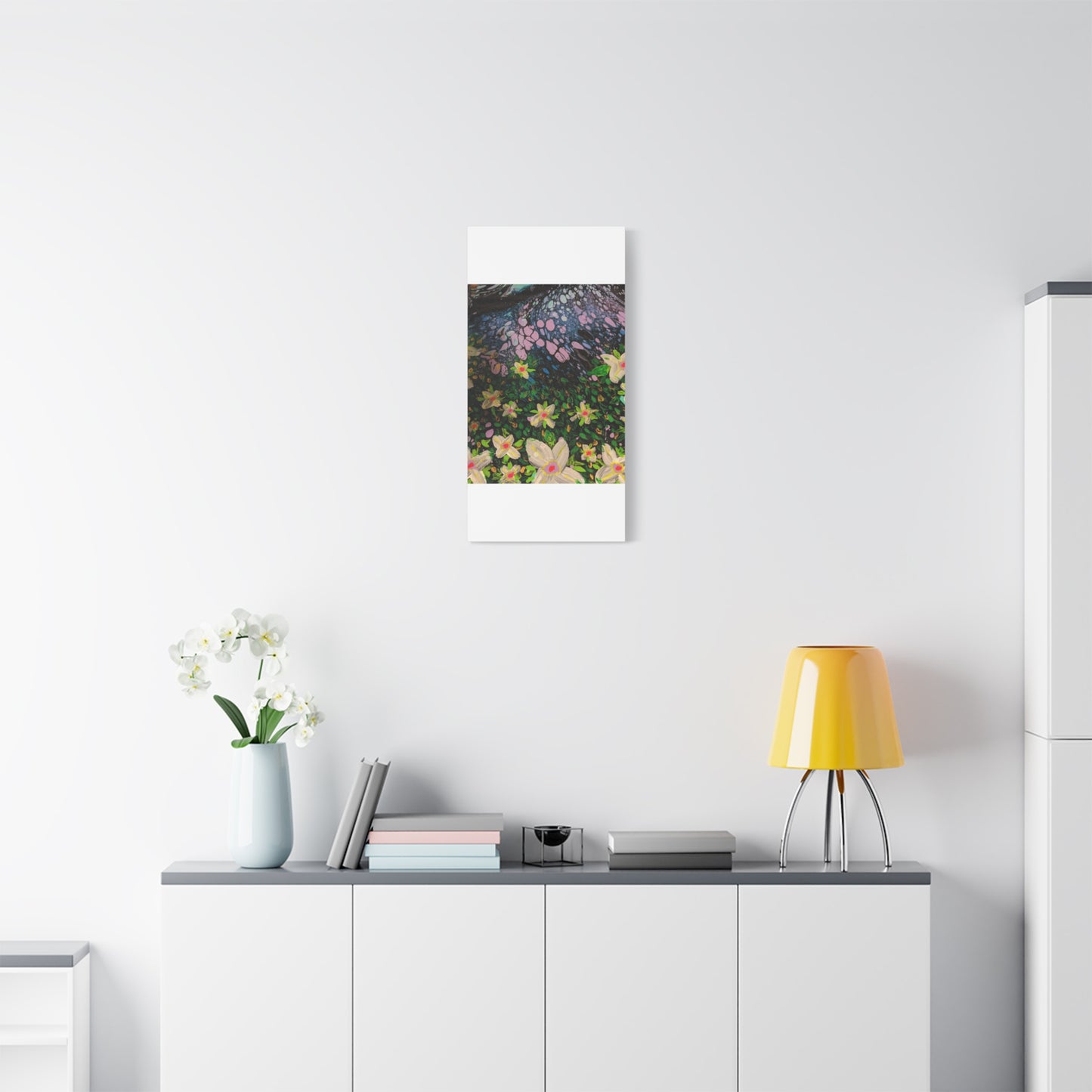 Floetrol&Flowers - Night Pour Garden Matte Canvas Print — Stretched Wall Art