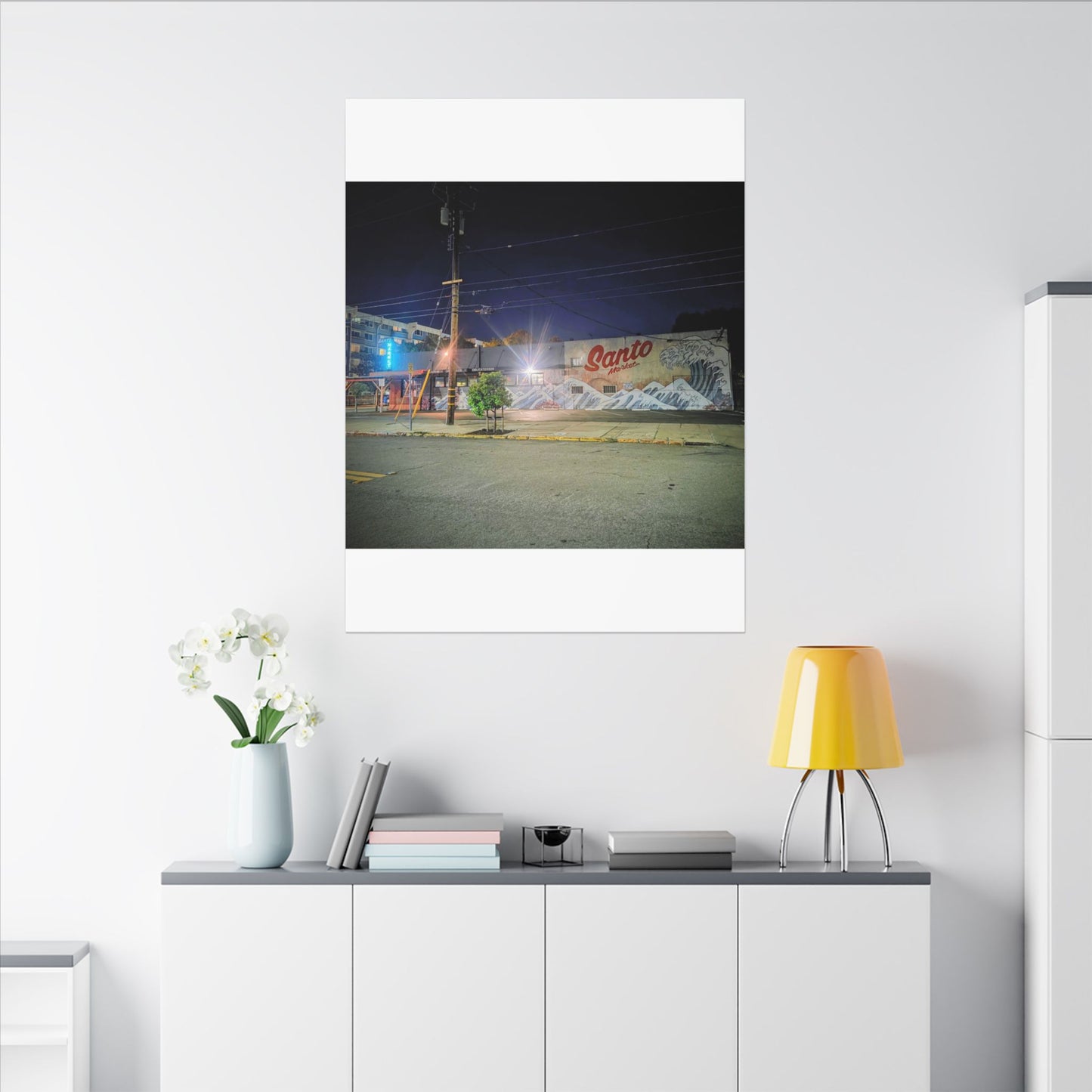 Santo Market Mural (7th&taylor)— Nighttime Urban Wall Art