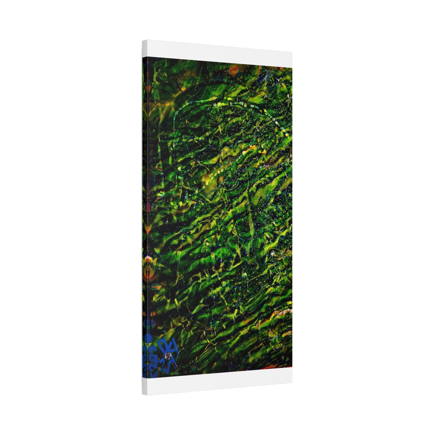 Confessions - Abstract Green Texture Canvas - Matte Stretched Wall Art