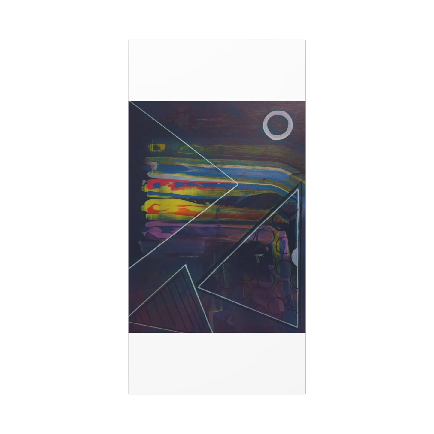 Abstract Geometric Canvas Art - 2025 astronomy – Colorful Drip Triangle Stretched Canvas