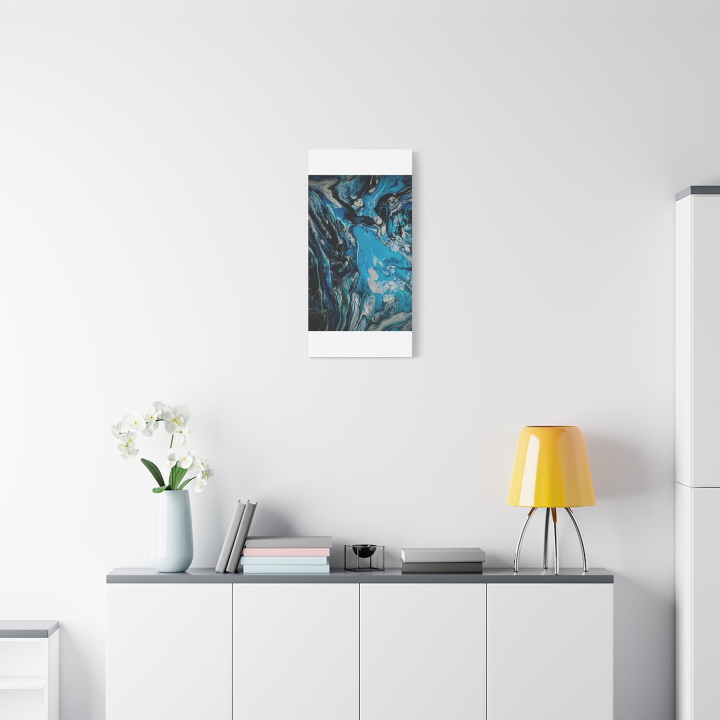Blue Ocean Abstract Matte Canvas Print — Stretched Wall Art