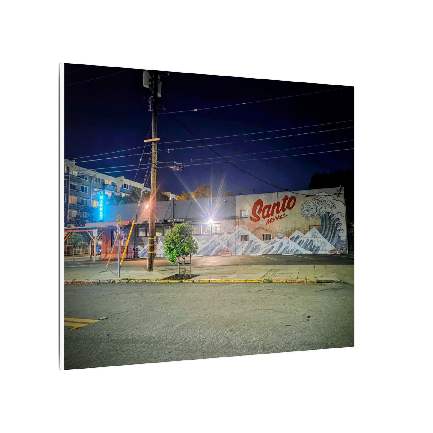 Santo Market Mural (7th&taylor)— Nighttime Urban Wall Art