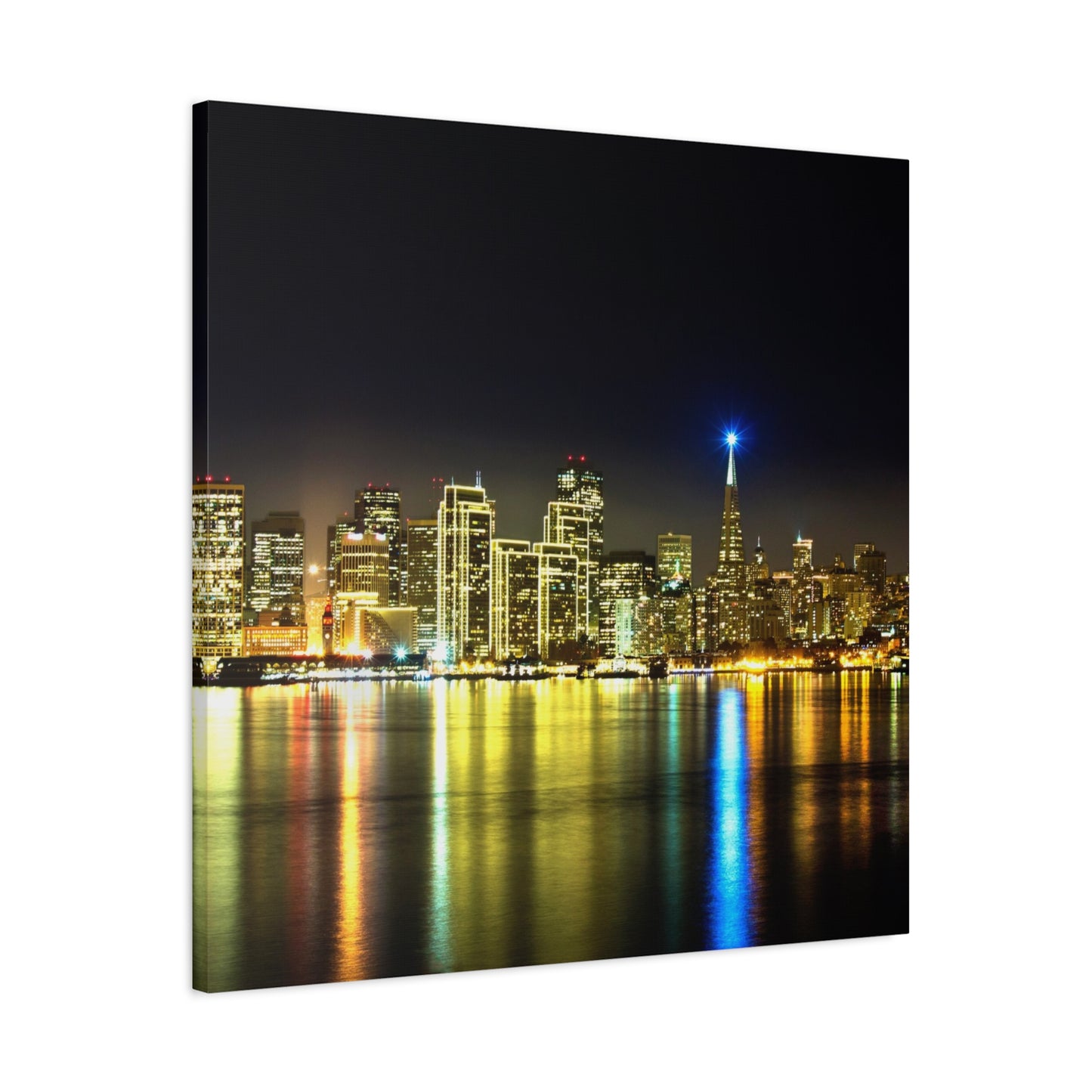 San Francisco Night Skyline Matte Canvas Print — Stretched 1.25"