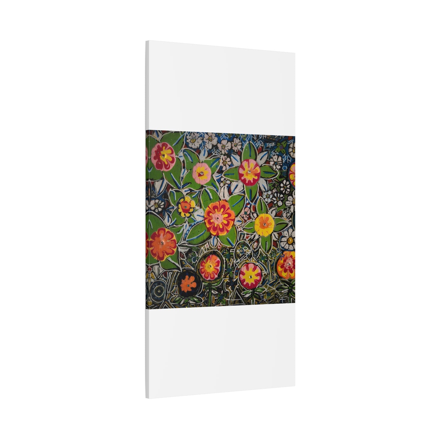 Urban_gardening-04 - Floral Pop Matte Stretched Canvas – Colorful Hand-Painted Garden Wall Art