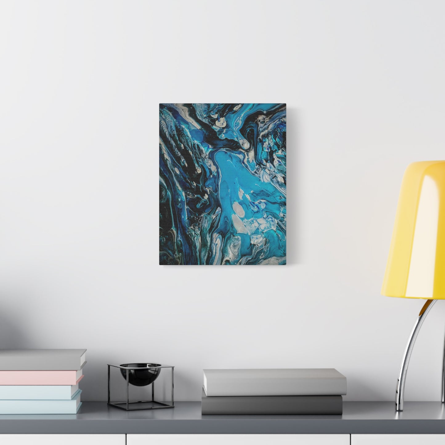 Blue Ocean Abstract Matte Canvas Print — Stretched Wall Art