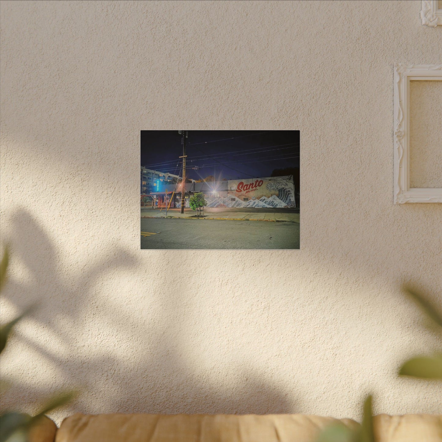 Santo Market Mural (7th&taylor)— Nighttime Urban Wall Art