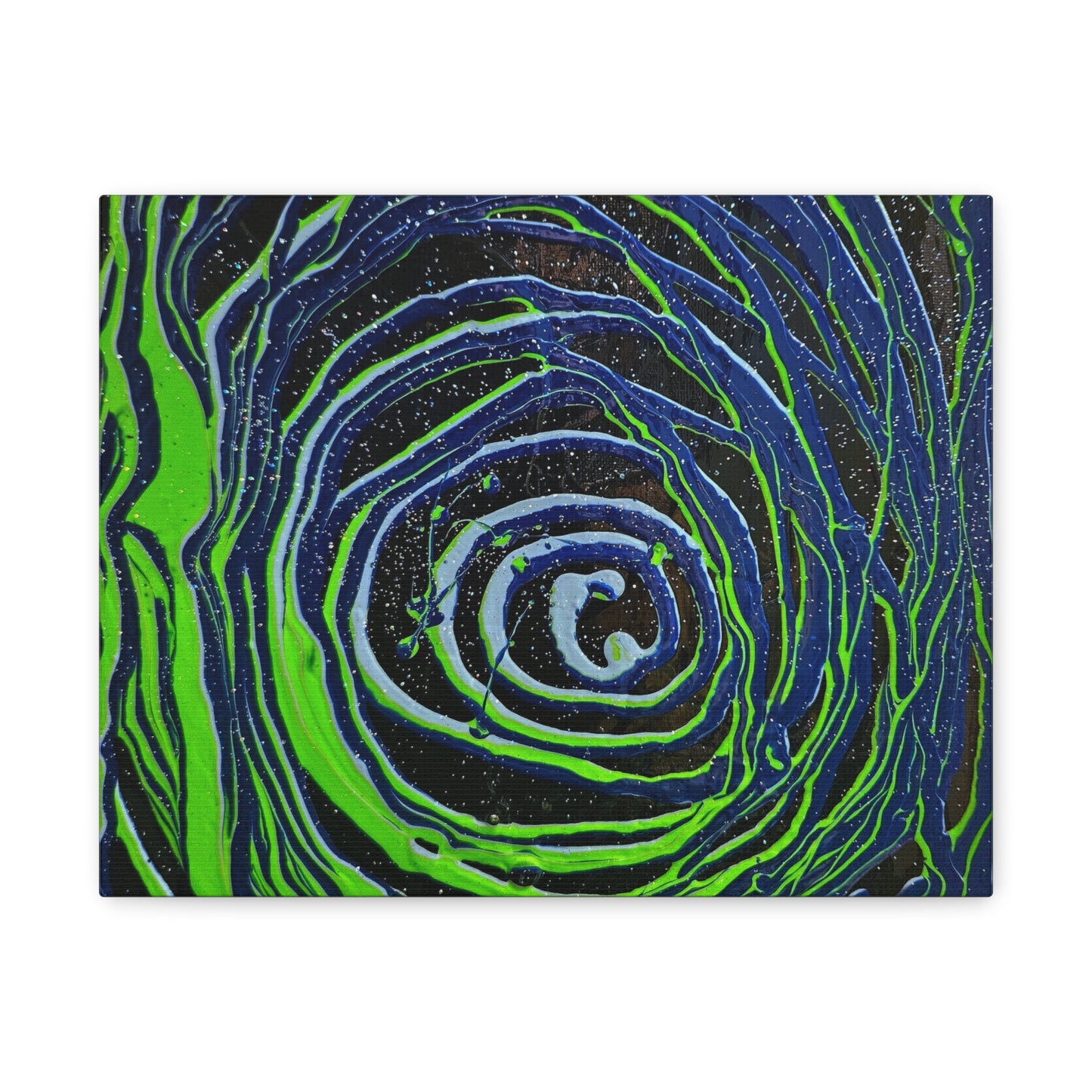 Abstract Green Swirl Matte Canvas Art — Stretched 1.25" Wall Décor