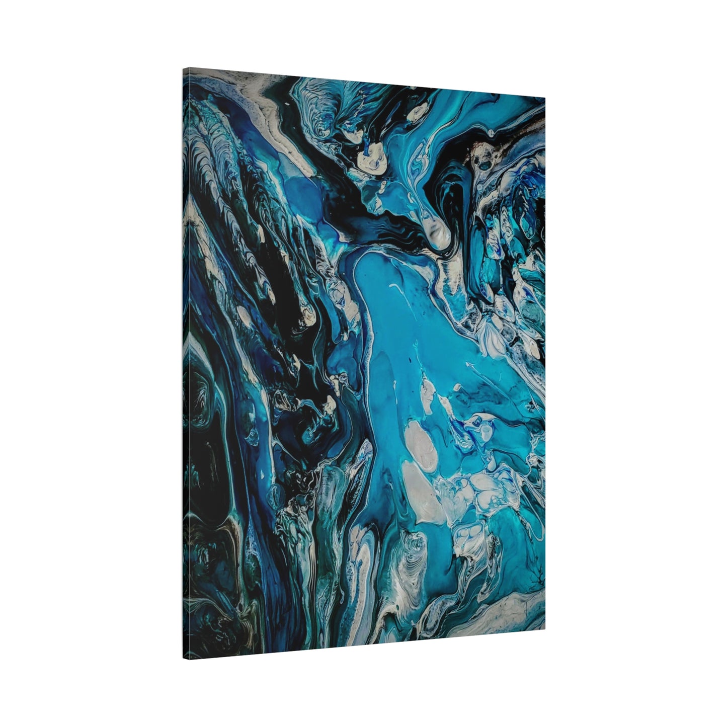 Blue Ocean Abstract Matte Canvas Print — Stretched Wall Art