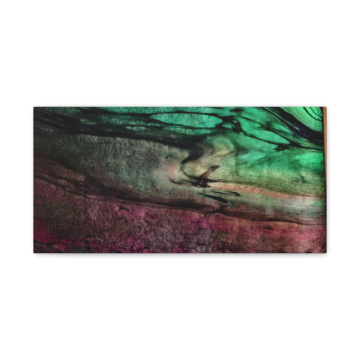 flame tempered pour - Abstract Teal & Magenta Canvas Wall Art — Matte Stretched 1.25"