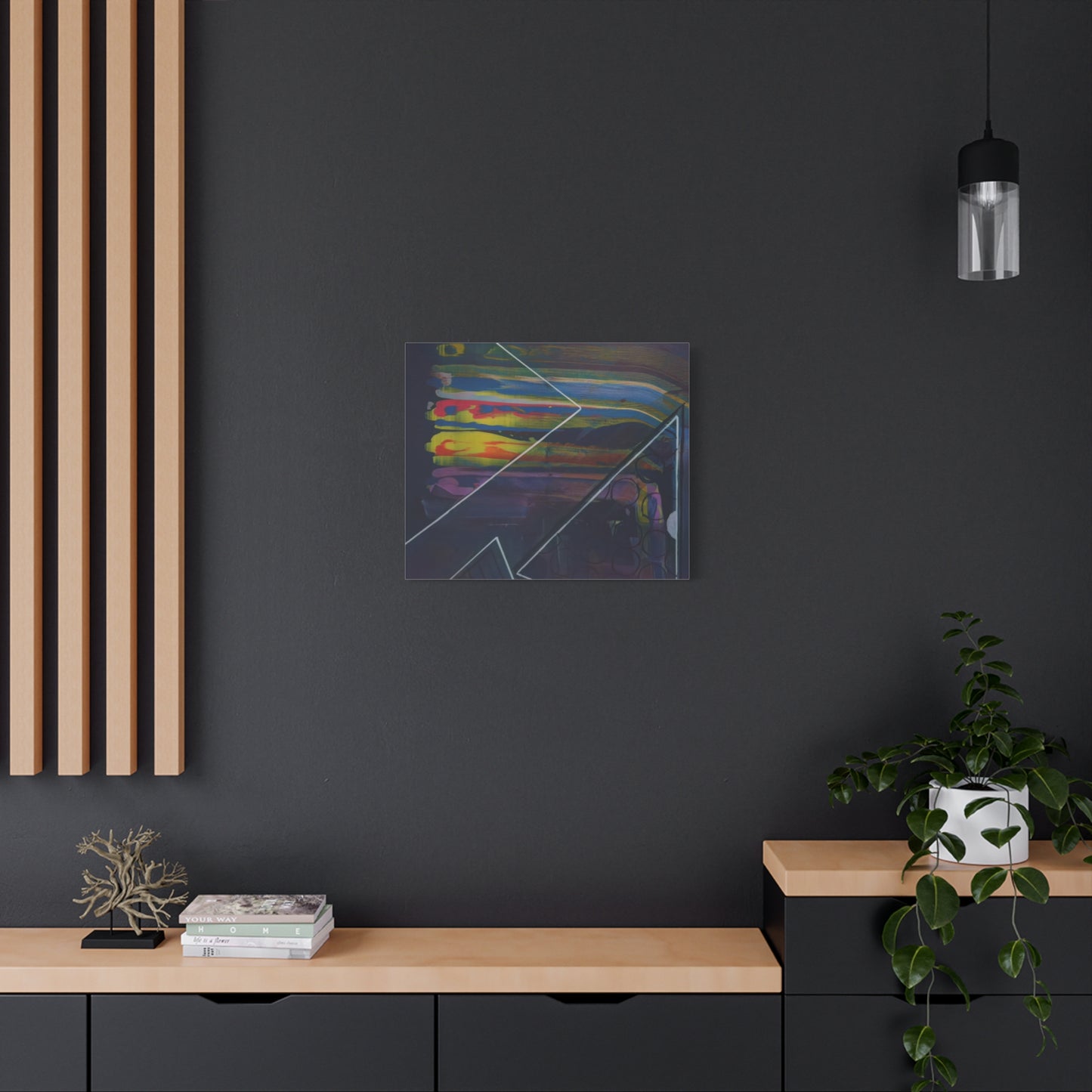 Abstract Geometric Canvas Art - 2025 astronomy – Colorful Drip Triangle Stretched Canvas