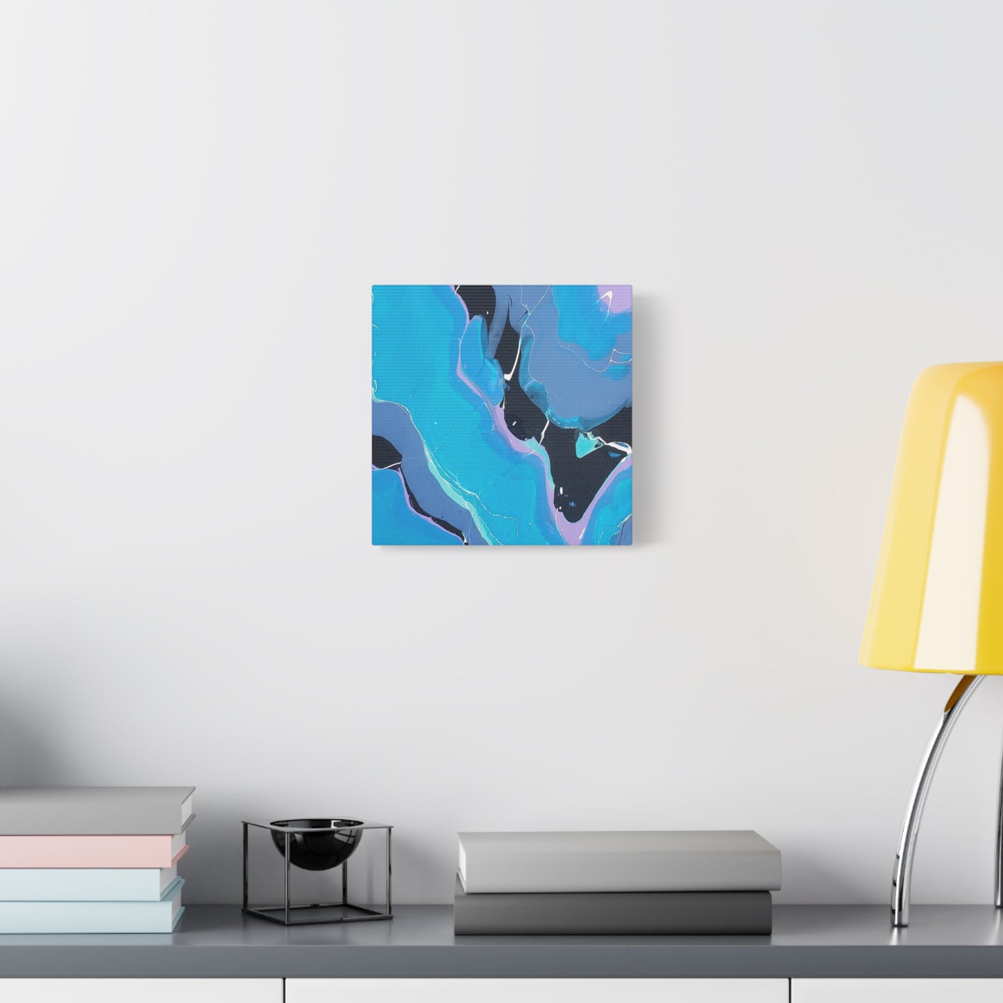Abstract Blue Fluid Art Canvas Print — Matte Stretched Wall Art 1.25"