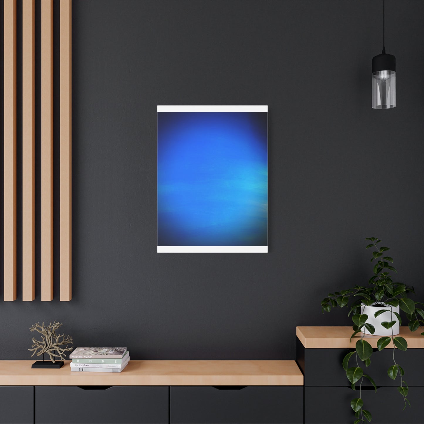 Blue Burst - Gradient Matte Canvas Print — Abstract Ocean Wall Art, Stretched 1.25"
