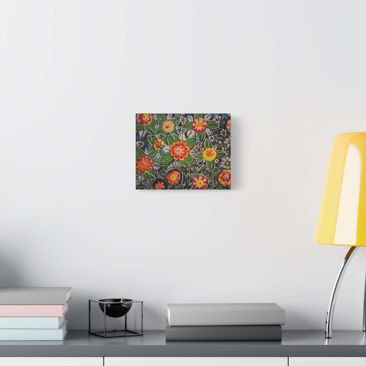Urban_gardening-04 - Floral Pop Matte Stretched Canvas – Colorful Hand-Painted Garden Wall Art
