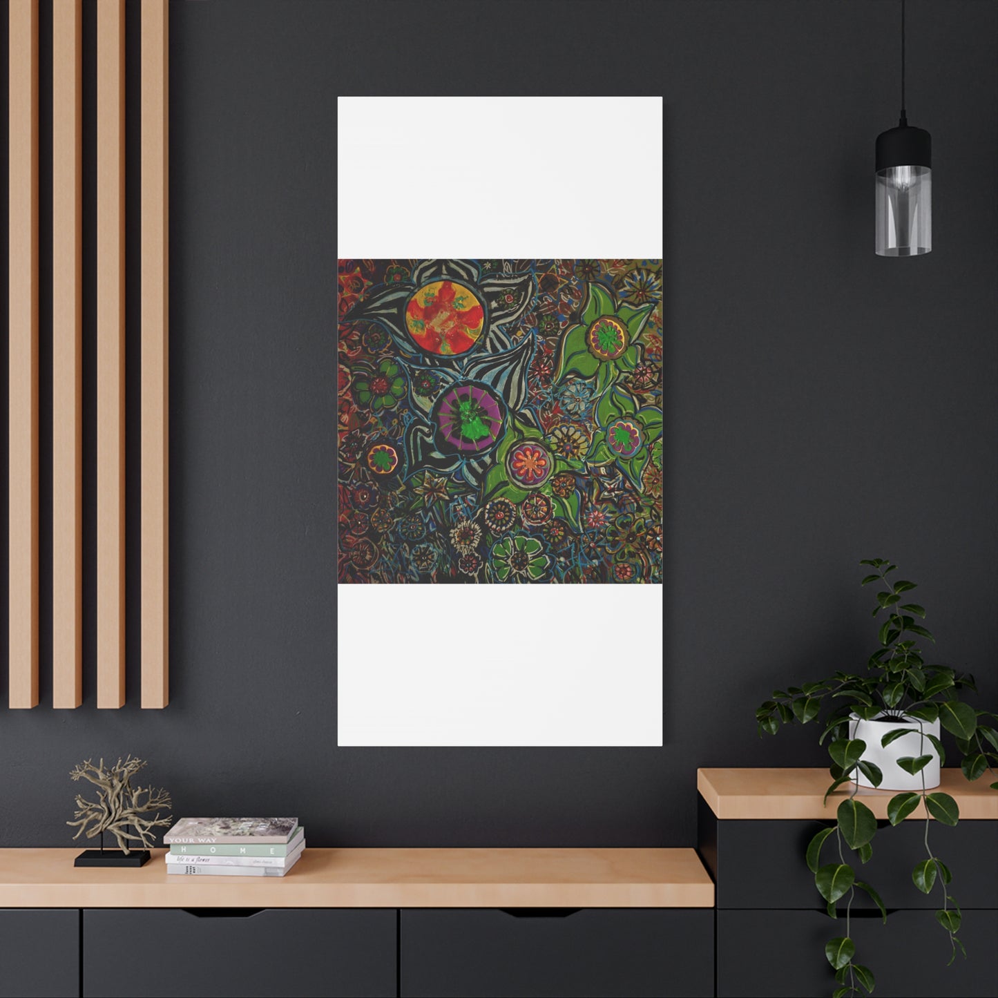 Urban_gardening-03 - Psychedelic Floral Canvas Print — Vibrant Abstract Garden Wall Art