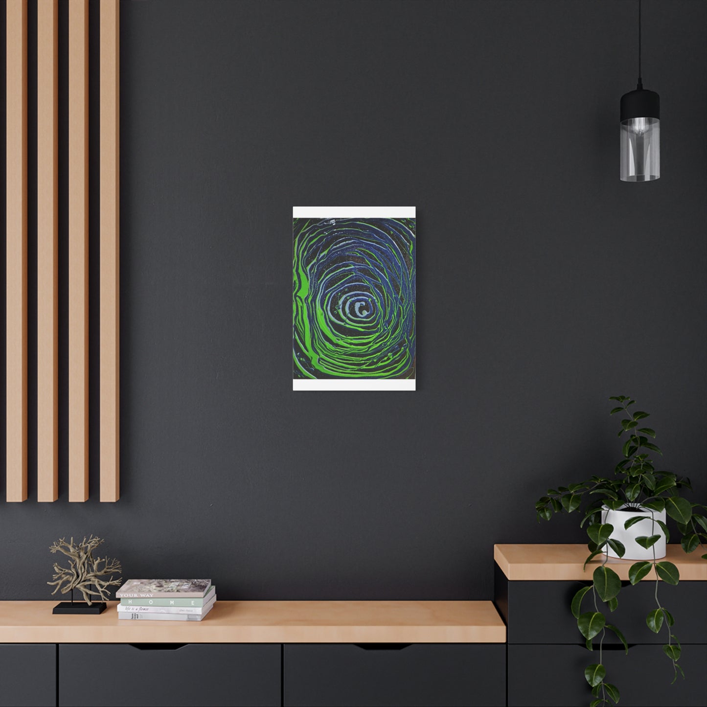 Abstract Green Swirl Matte Canvas Art — Stretched 1.25" Wall Décor