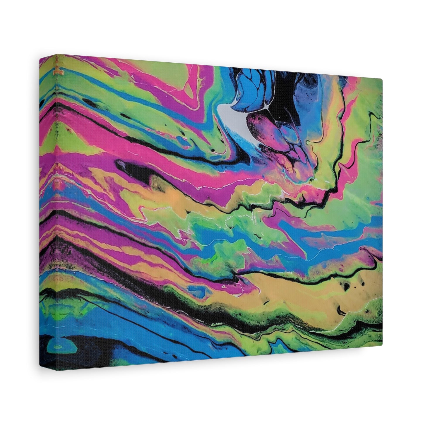 Abstract Neon Fluid Art Canvas Print — Vibrant Psychedelic Wall Decor