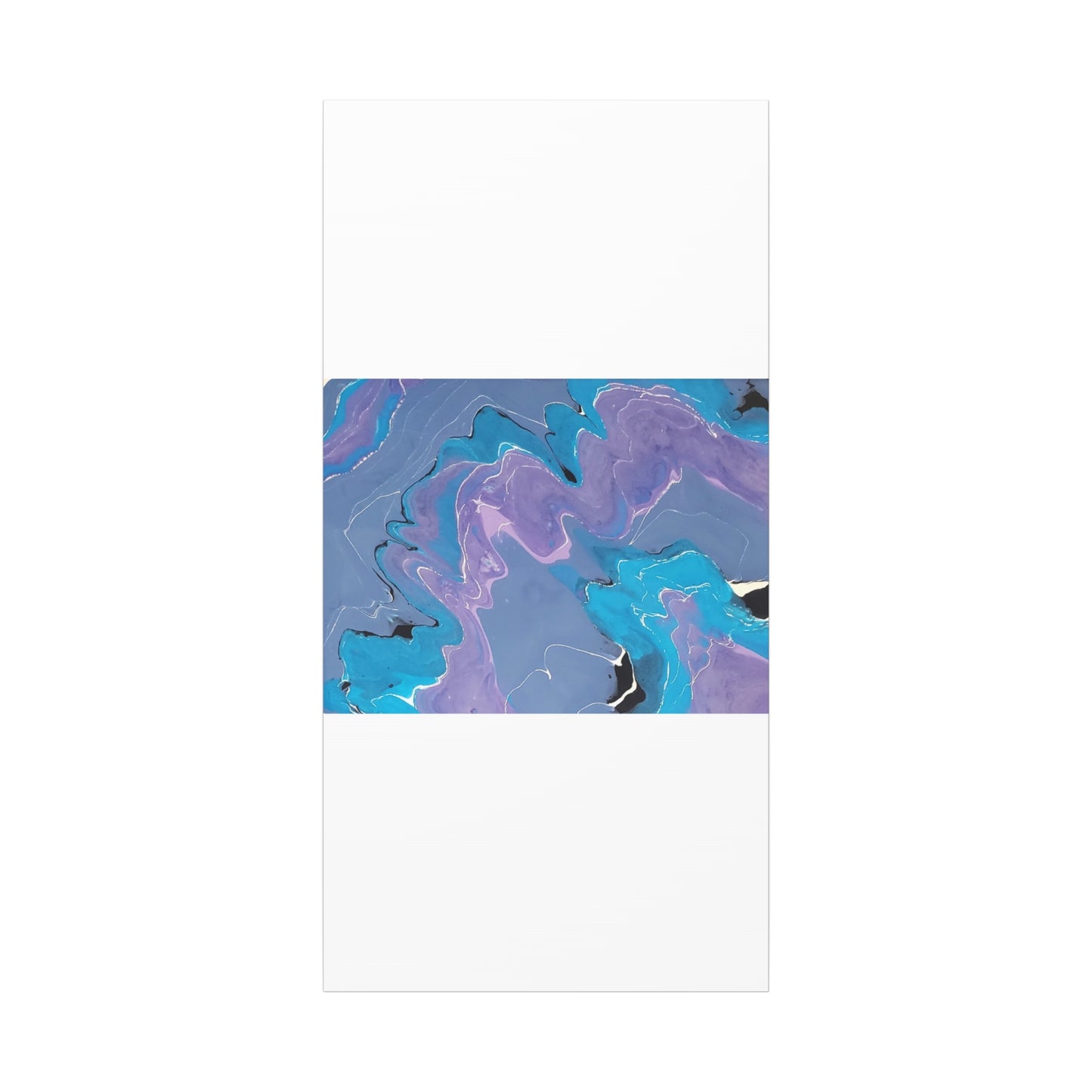 Abstract Blue & Purple Fluid Art Canvas - Matte Stretched Wall Art
