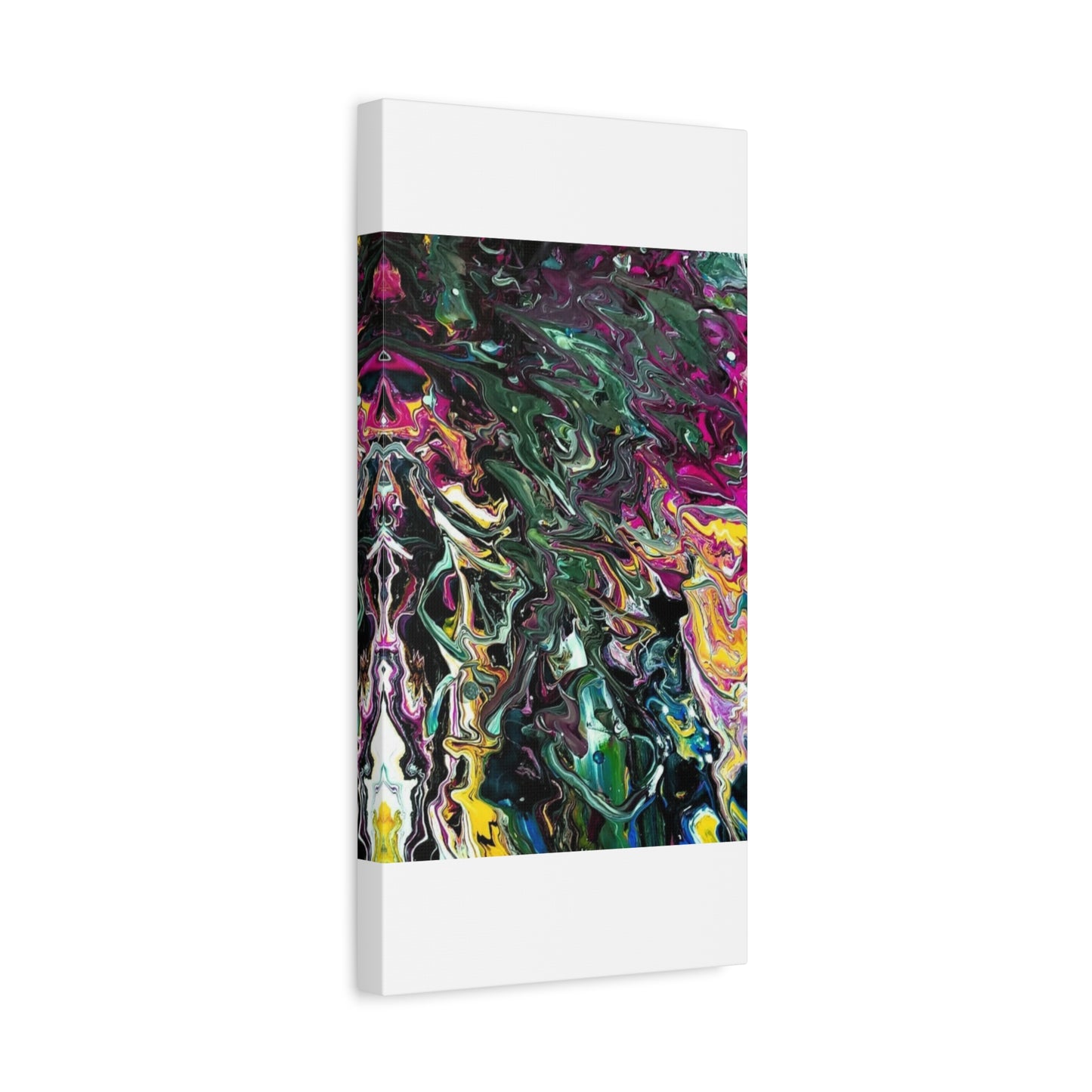 chaos in the garden - Abstract Fluid Art Matte Canvas Print - Colorful Swirl Wall Art