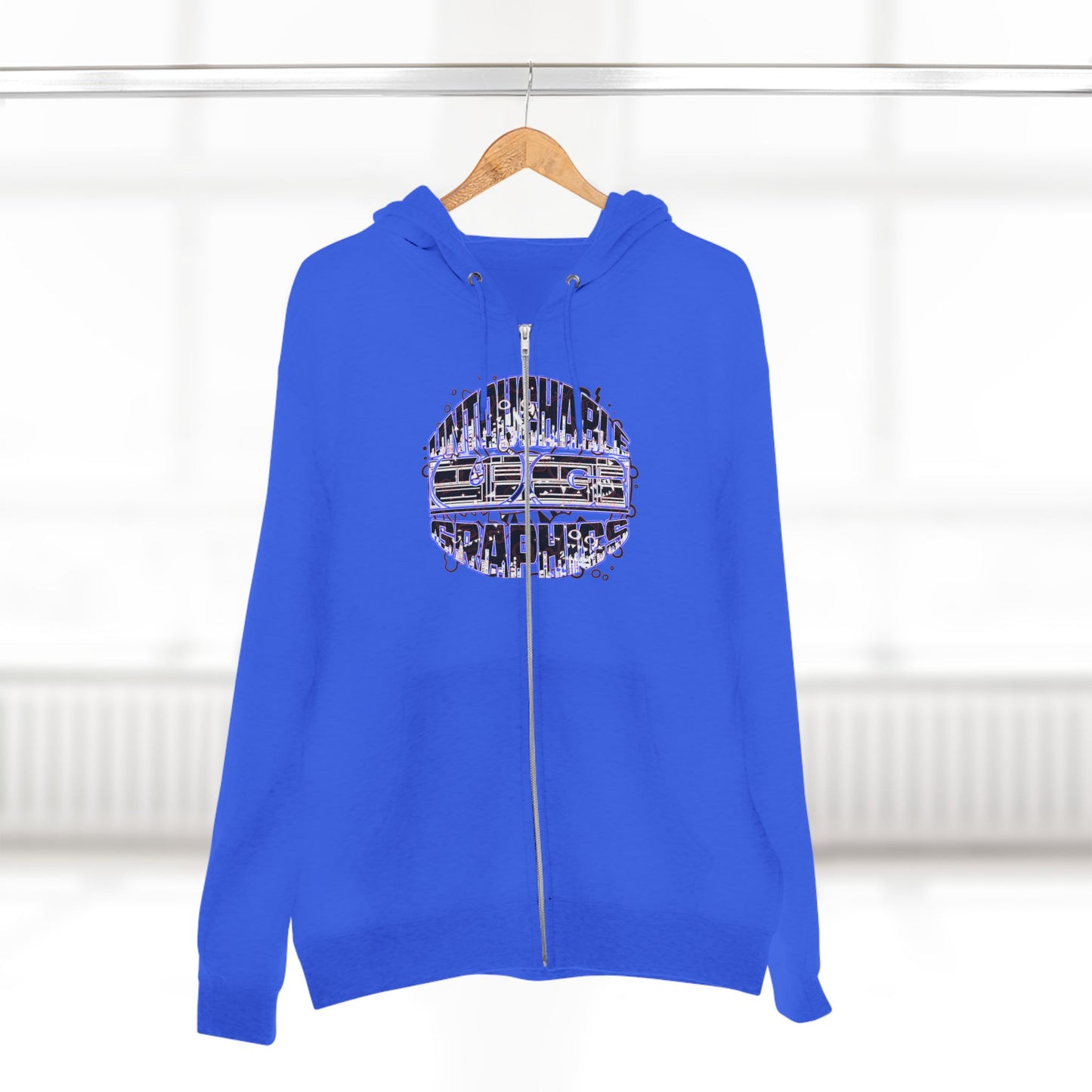 UG-logo - Zip Hoodie with Abstract Cyber Circuit Circle Graphic