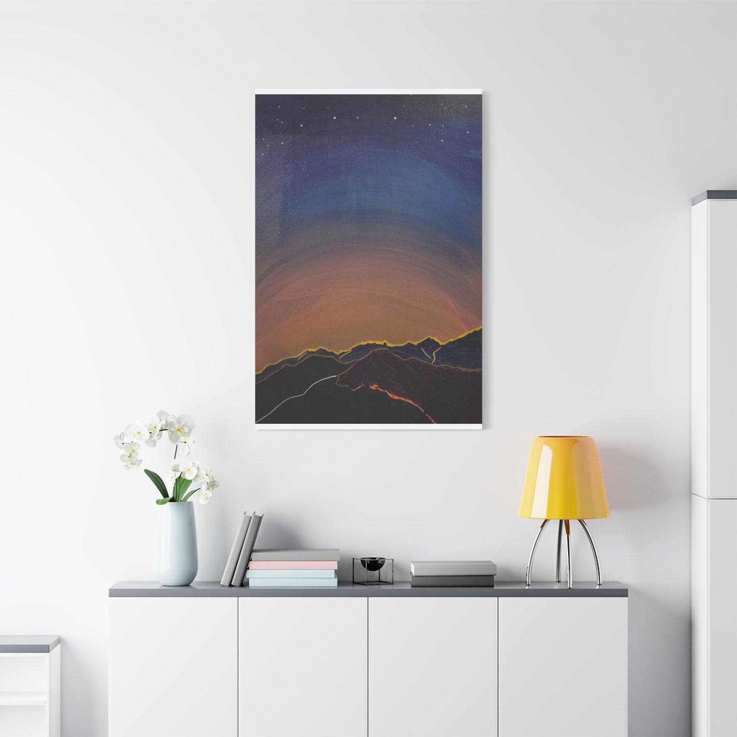 Sunset Mountain Canvas Wall Art - first light — Matte Stretched Landscape Print