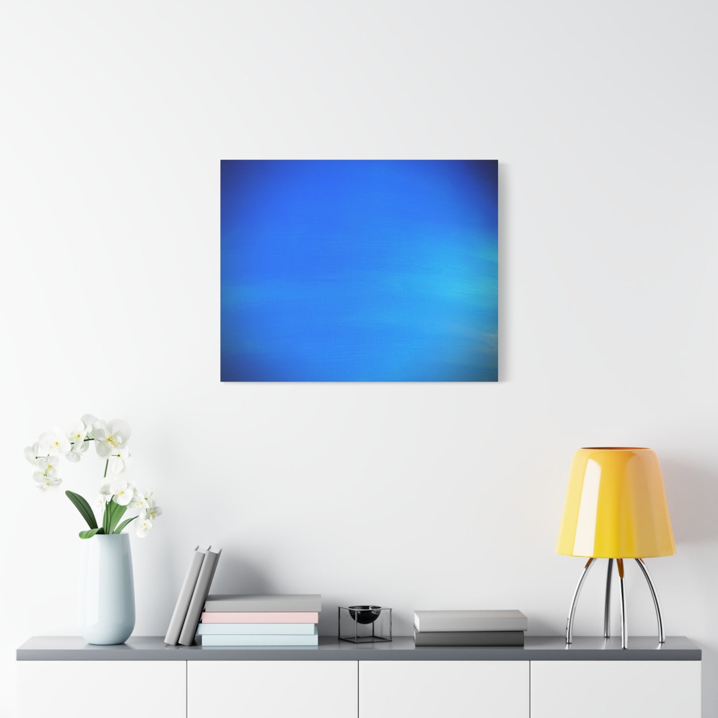 Blue Burst - Gradient Matte Canvas Print — Abstract Ocean Wall Art, Stretched 1.25"