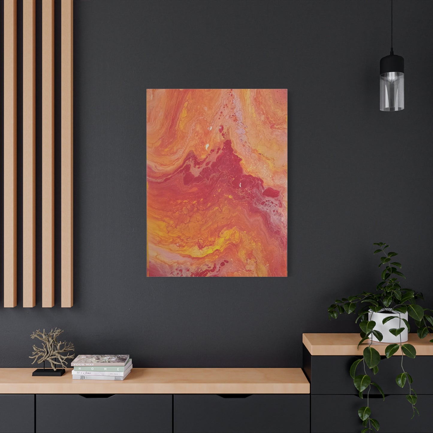 Abstract Pepto Popured - Sunset Swirl Matte Canvas Art - Stretched 1.25"