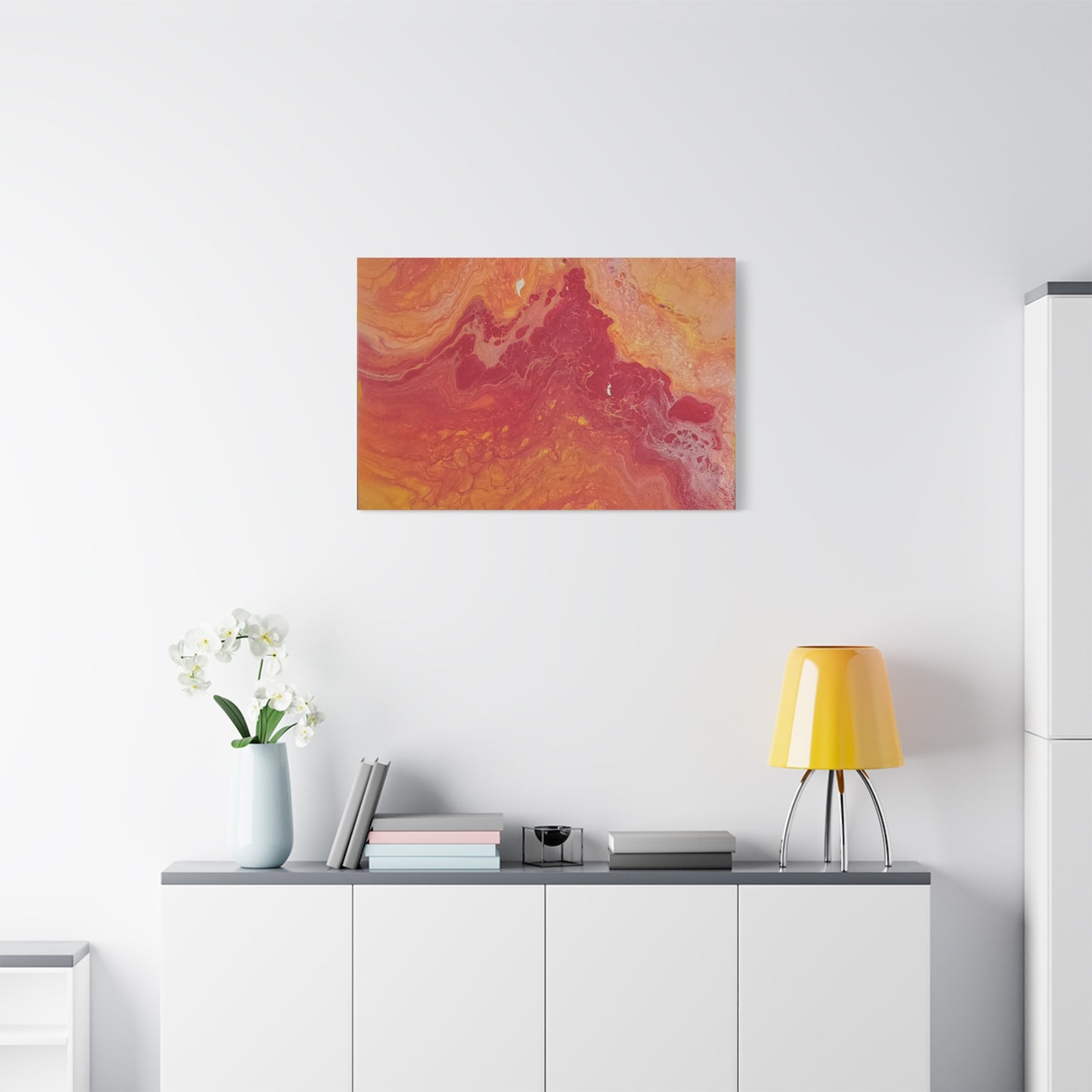 Abstract Pepto Popured - Sunset Swirl Matte Canvas Art - Stretched 1.25"