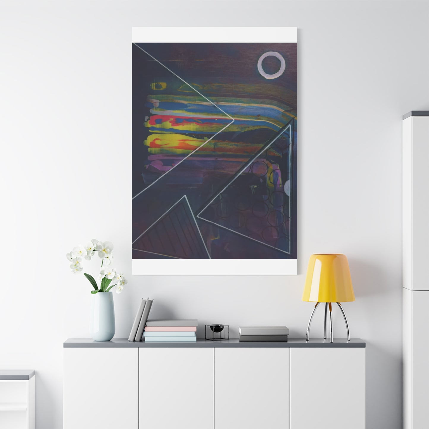 Abstract Geometric Canvas Art - 2025 astronomy – Colorful Drip Triangle Stretched Canvas
