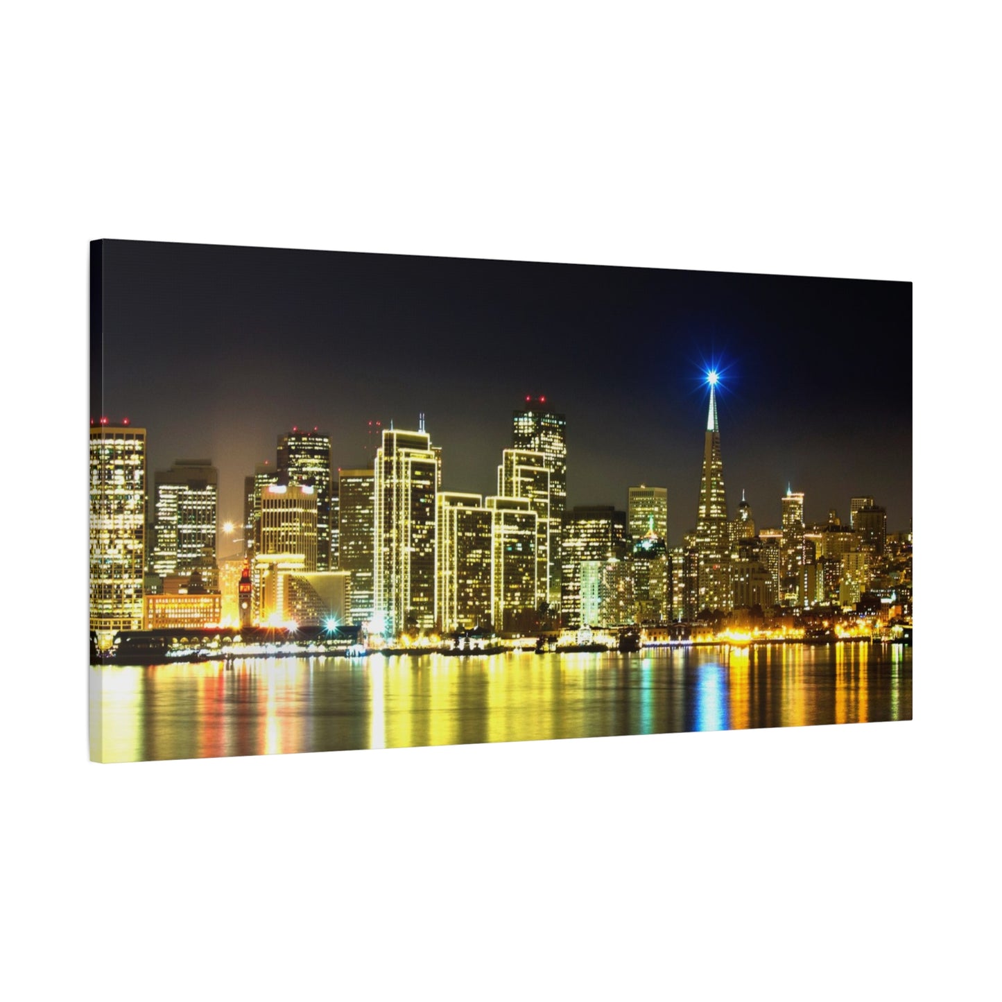 San Francisco Night Skyline Matte Canvas Print — Stretched 1.25"