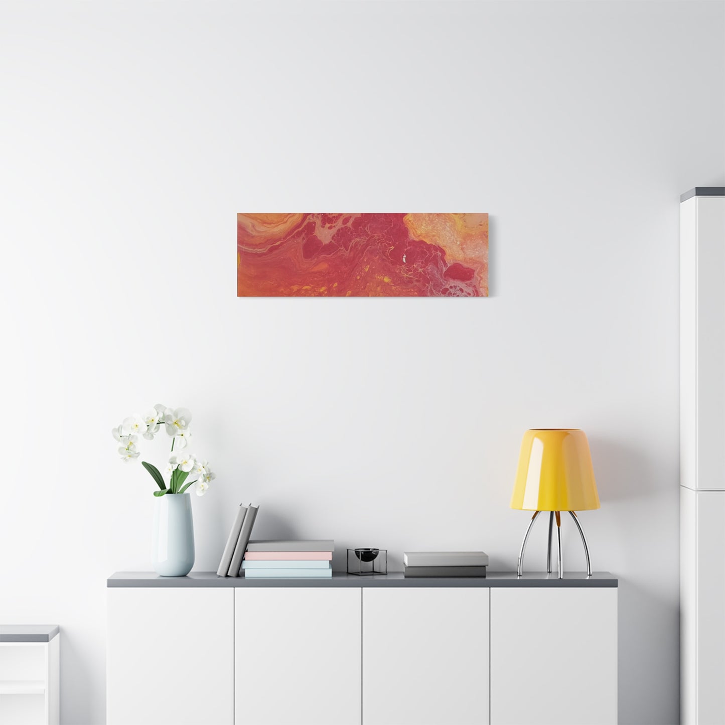 Abstract Pepto Popured - Sunset Swirl Matte Canvas Art - Stretched 1.25"