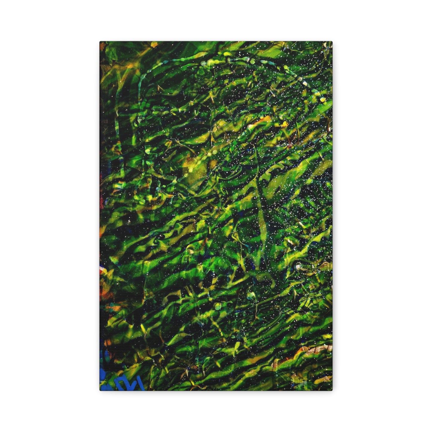 Confessions - Abstract Green Texture Canvas - Matte Stretched Wall Art