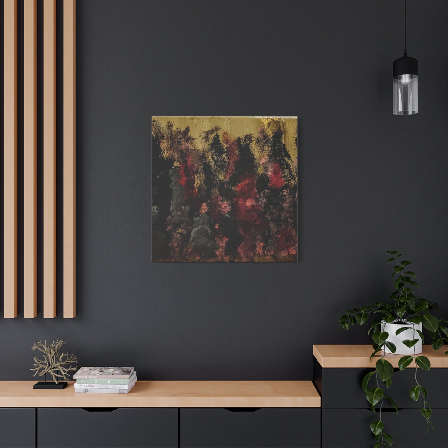 Autumn Forest Nightscape Matte Canvas Print — Stretched 1.25"