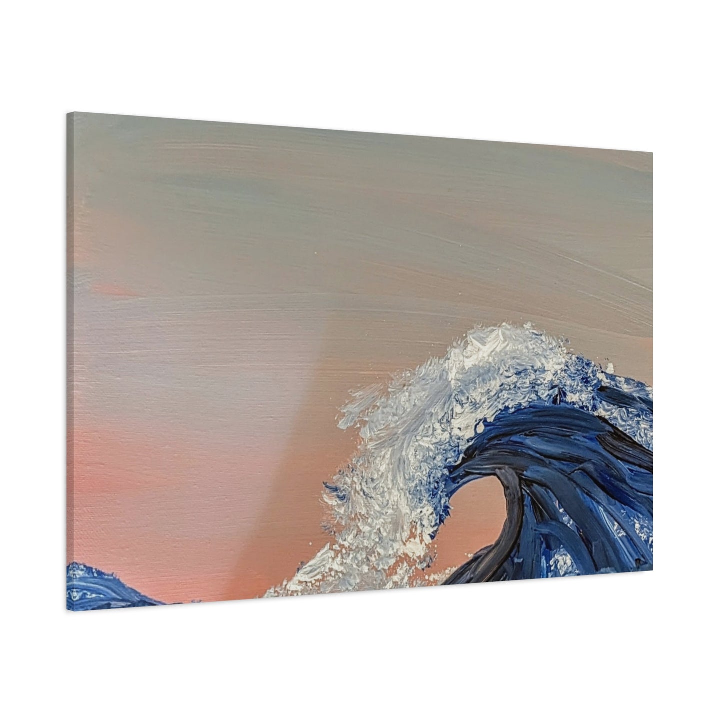 California_Coast - Ocean Wave Canvas Art — Blue Wave Seascape Matte Stretched Canvas