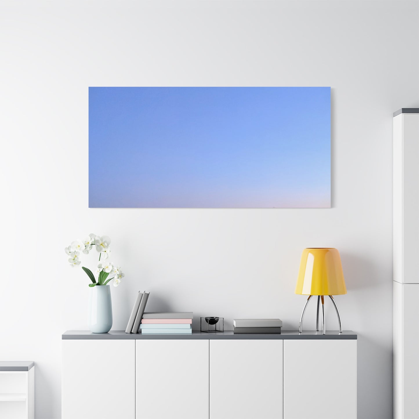 Serene Blue Horizon Matte Canvas Print — Stretched Wall Art
